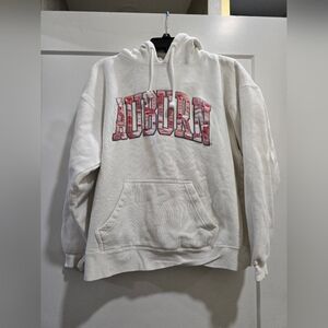 AUBURN Hoodie Sweatshirt By J. America, Pink Camo Lettering, Size L